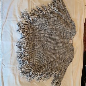 Minnie Rose Cotton Blend Crochet Poncho XS/S